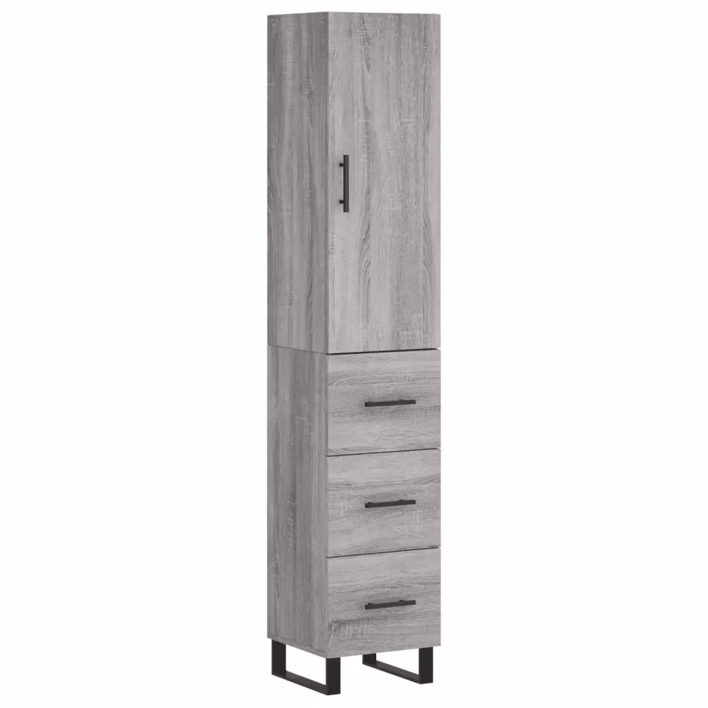 Credenza Buffet Armadio da Cucina Design Mania Grigio Sonoma L/P/H: 34,5 x 34 x 180 cm – 2