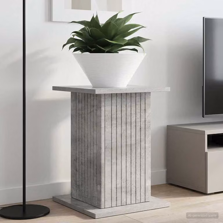 Set di 2 supporti per piante vidaXL in stile moderno, colore grigio cemento, L/P/H: 30,5 x 30 x 43 cm