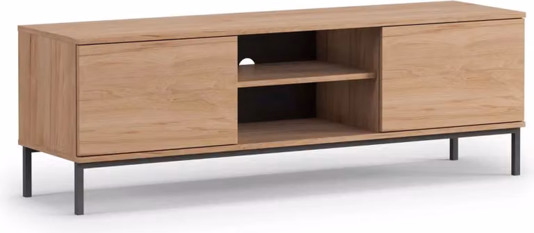 Tavolino per TV a doppia anta NIXI - rovere rockford hickory