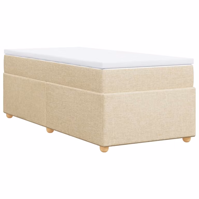 Giroletto a Molle con Materasso Crema 80x200 cm inTessuto