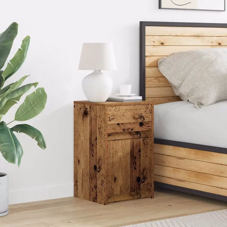 Armadio da letto moderno vidaXL in legno effetto vecchio marrone con illuminazione LED L 38 cm x P 34 cm x H 61 cm