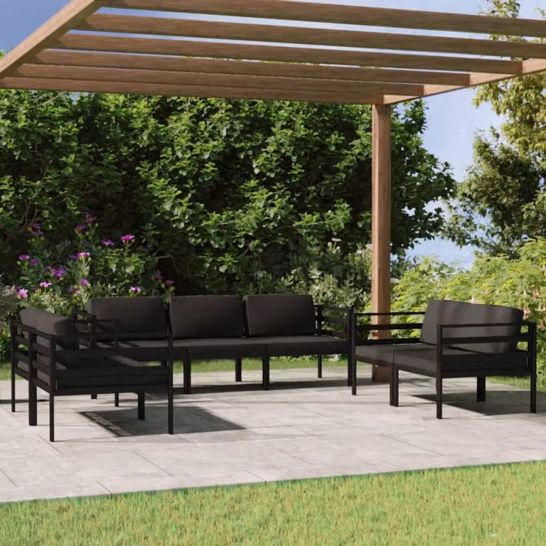 Maison Exclusive - Set da giardino 7 pezzi con cuscini in alluminio antracite