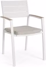Sedia da giardino con braccioli Bizzotto Vapor 0664107 in alluminio verniciato a polvere e tessuto bianco