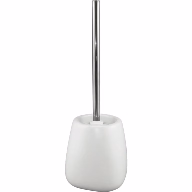 Portascopino con scopino in ceramica bianco opaco Vestiamo Casa modello freestanding
