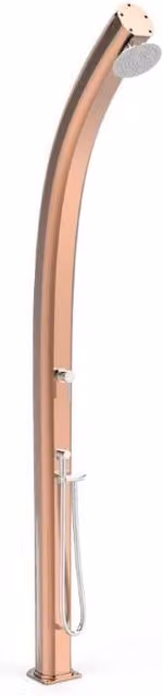 Doccia Solare Jolly Top Line Arkema Design in Alluminio con Miscelatore e Doccetta Colore Oro Rosa da 25 Litri
