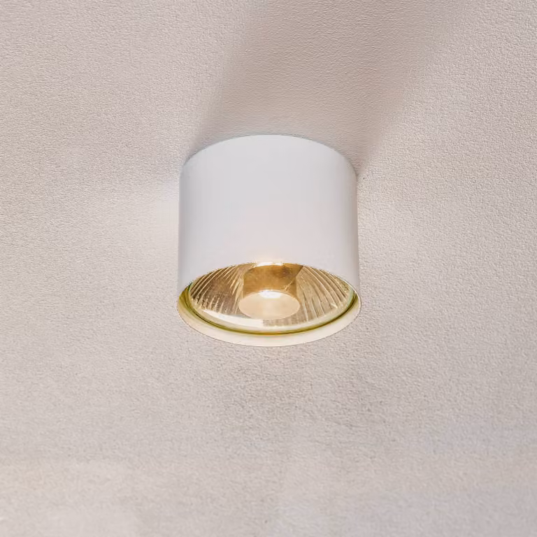 Faretto da soffitto Bot, bianco, 1 luce Bot ALDEX, dimmerabile, Bianco / Opale, Soggiorno / Sala da pranzo, Metallo, Faretto
