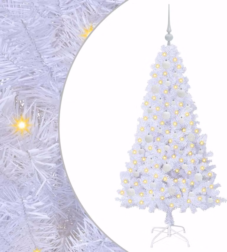 Albero di Natale artificiale Bianco 150 cm PVC e Acciaio
