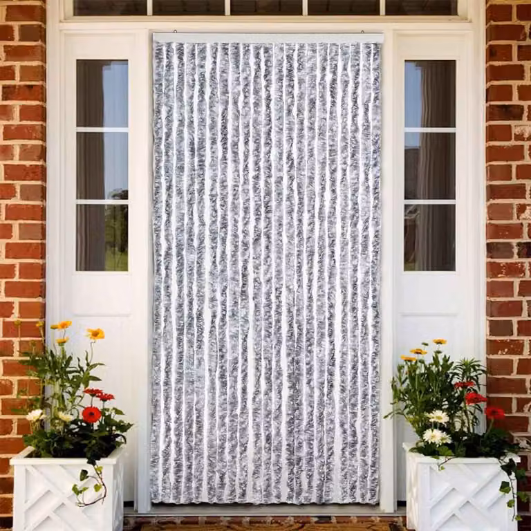 Zanzariera vidaXL in ciniglia bianco e grigio, termoisolante e semitrasparente, L 90 cm x H 200 cm