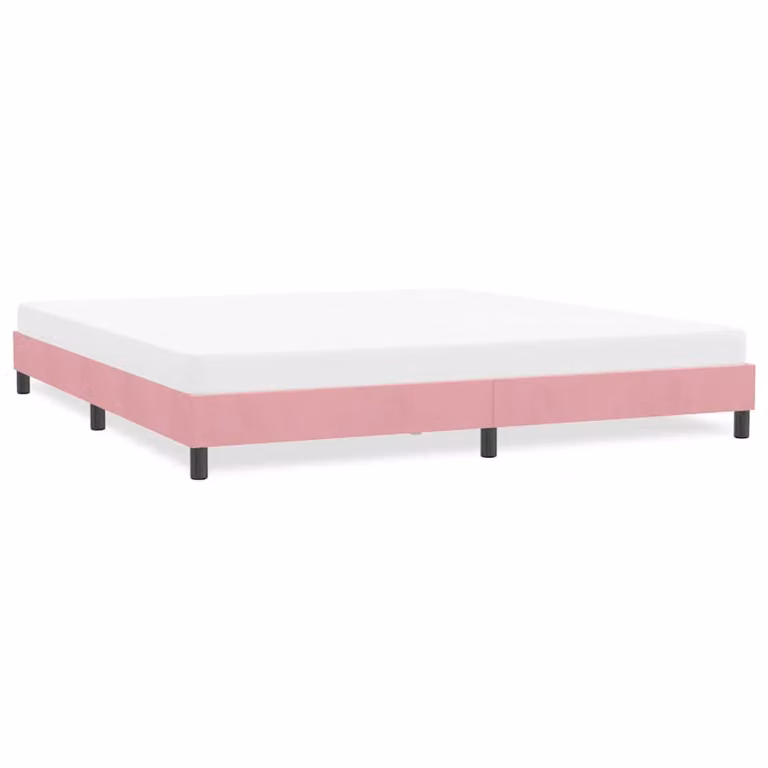 vidaXL Giroletto in Velluto Rosa senza Materasso L/P/H: 200 x 220 cm