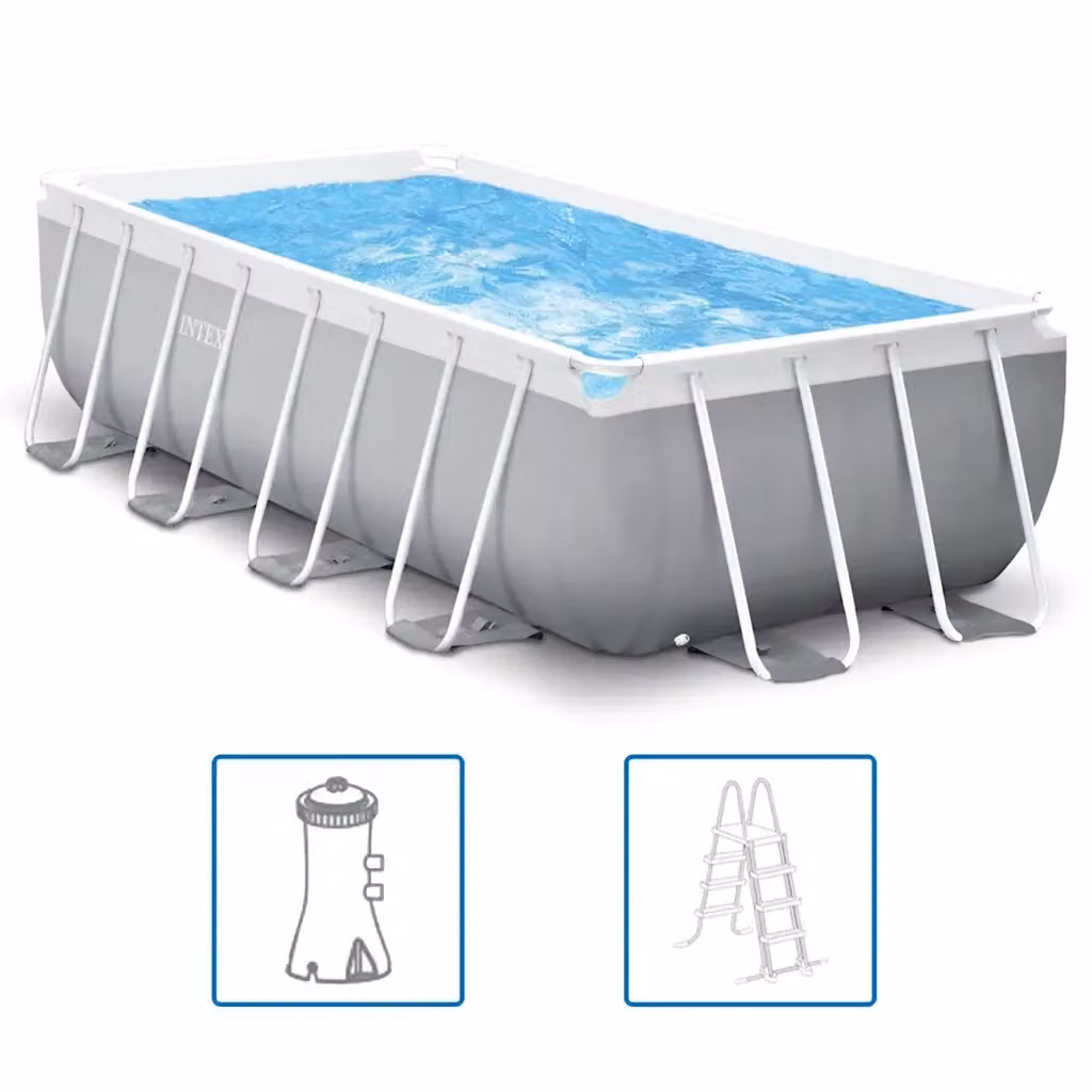 Piscina rettangolare con telaio Intex Prism Frame colore grigio L: 400 cm, P: 200 cm, H: 100 cm – 2