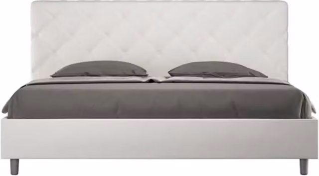 Letto contenitore imbottito Ityhome Priya in similpelle bianco L: 180 cm, P: 195 cm, H: 210 cm