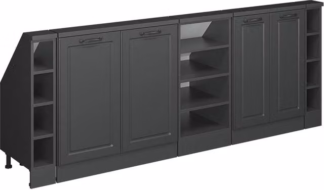 Set di mobili sottotetto Rion Antracite rustico/Antracite Set di 5 Vicco