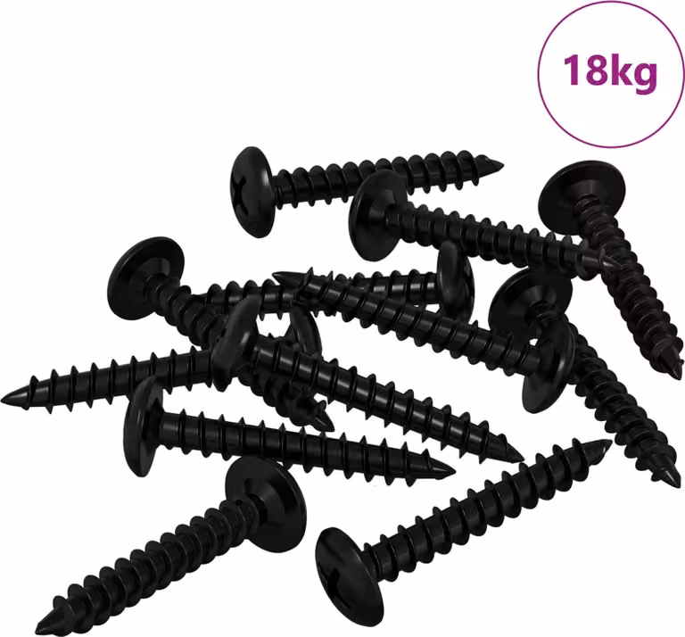 Chiodo autofilettante 9000 pcs Nero Acciaio
