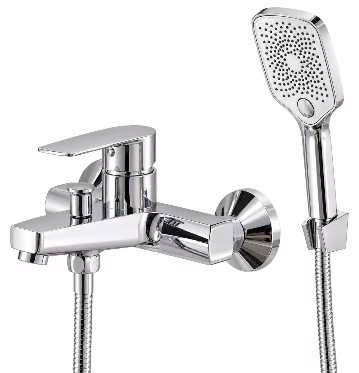 Rubinetto per lavabo a cascata, in ottone, miscelatore monocomando, finitura cromata