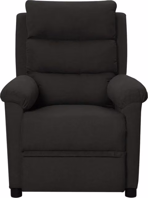 Poltrona Reclinabile Relax vidaXL in Tessuto Nero con Braccioli – 1