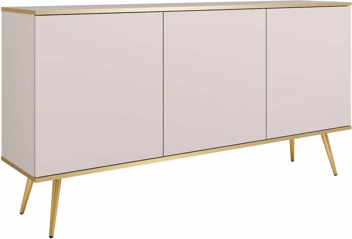 FURNLUX Credenza Oro Beige Und Gold 160cm / Hauptfarbe: Beige / Dimensioni: 160 x 39 x 85 cm