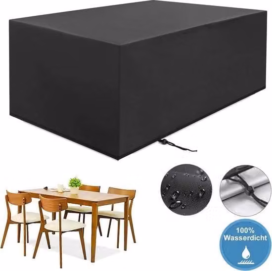 Copertura per mobili da giardino, impermeabile, stoffa impermeabile, ombrello per mobili da giardino, carico pesante 420D tessuto oxford, copertura per tavoli da giardino, impermeabile, ombrello anti-UV (308 x 138 x 98 cm, 420D)