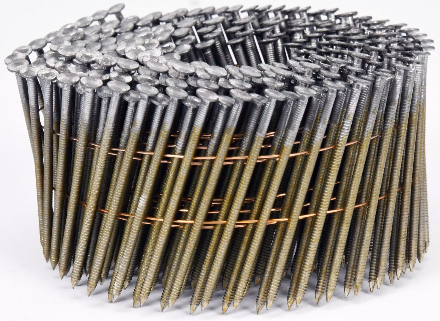 Chiodi a spirale, chiodi a tamburo, 64x2,5 mm, 3600 pezzi, legati con filo