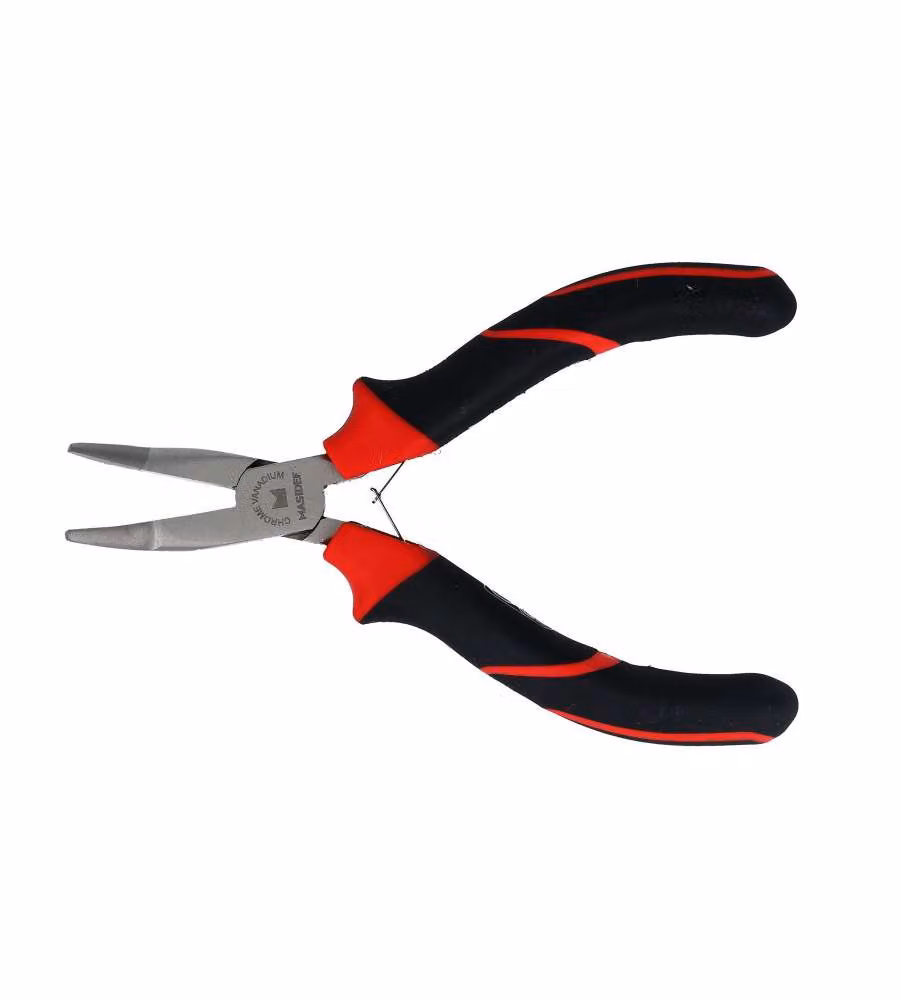 Pinza per elettronica becchi semitondi curvi 125 mm