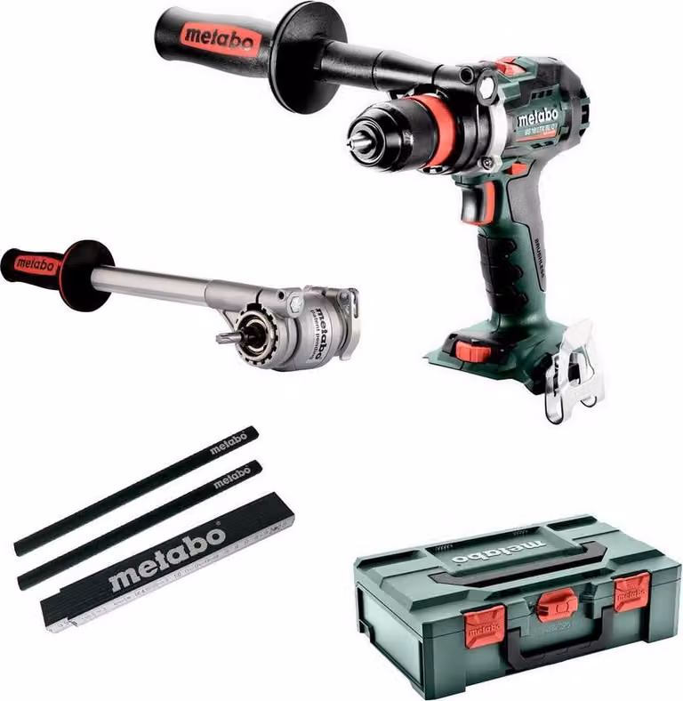 Trapano avvitatore a batteria Metabo BS18LTXBLQI + inserto dinamometrico + matite + metro