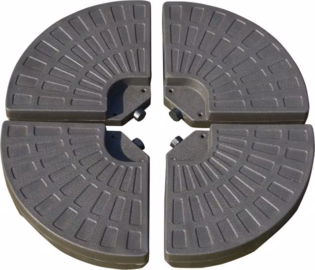 Base per ombrellone da giardino Outsunny con base a croce e 4 mattonelle in HDPE, grigio o marrone, L/P/H: 66 x 45 x 10 cm