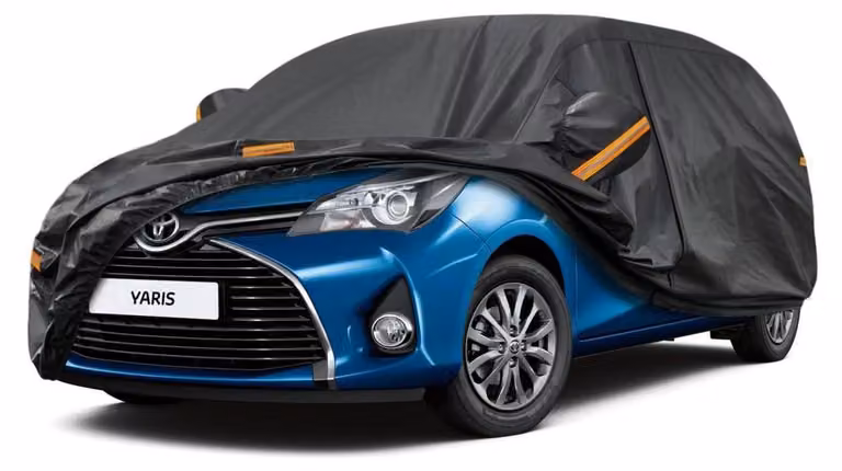 Copertura per auto impermeabile e traspirante, compatibile con Toyota Yaris (1999-2025), con 7 strati, ideale per la copertura completa dell'auto in garage, colore nero