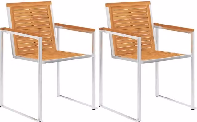 Sedie da Giardino 2 pz con Cuscini in Legno Acacia e Acciaio 3061495