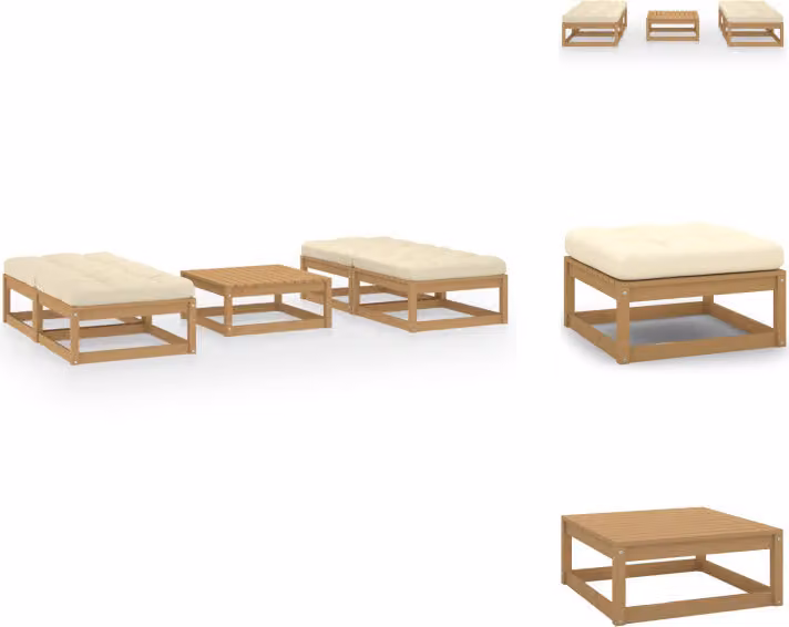 vidaXL Set di 5 pezzi da giardino con cuscini in legno di pino massiccio - Set di mobili da giardino