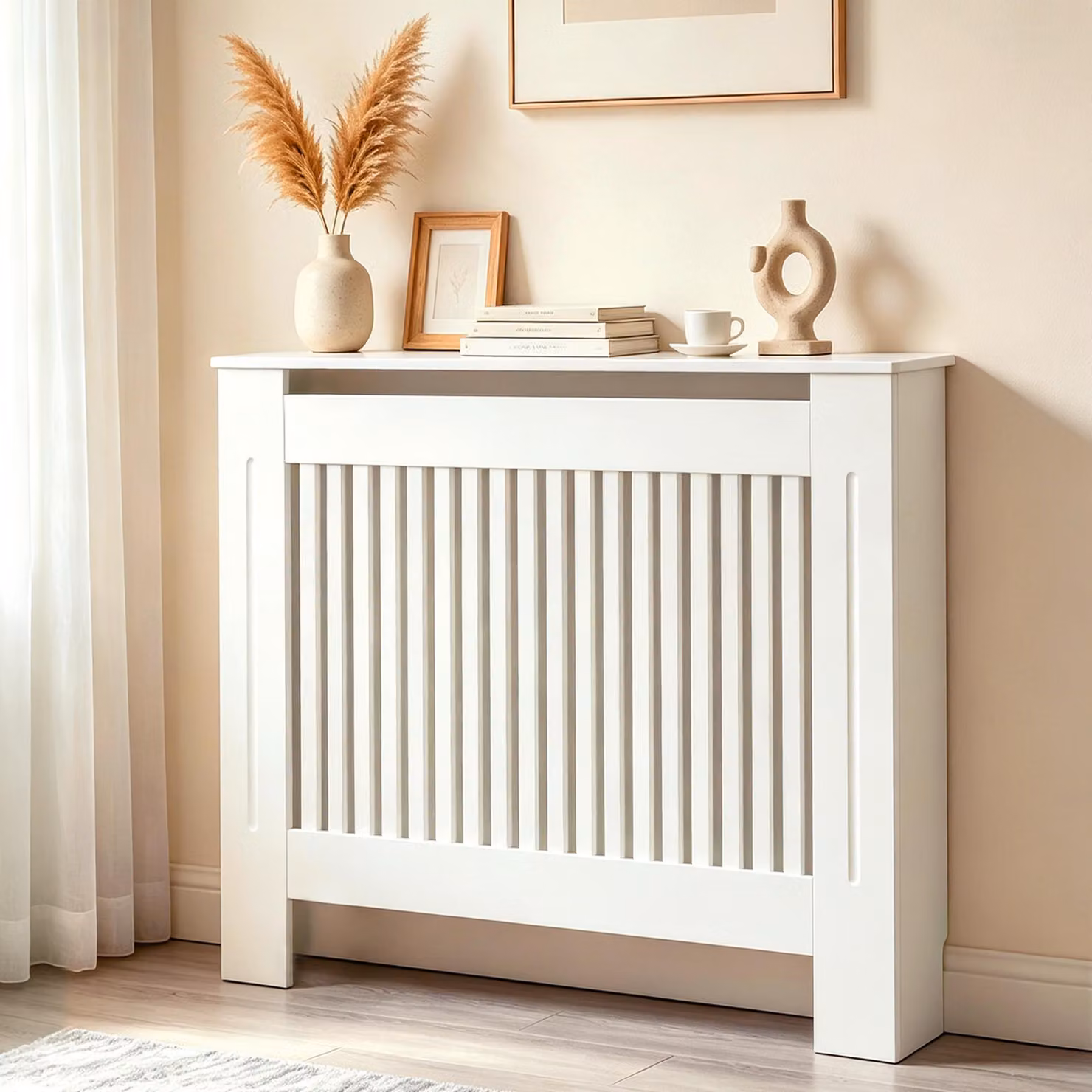 Rivestimento radiatore alto con struttura a lamelle verticali