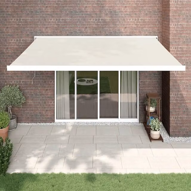 Tenda da Sole Retrattile Crema 4,5x3 m in Tessuto e Alluminio 3154579