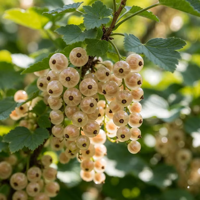 Uva spina bianca, varietà "Weißer Holländer" - 2 piante - Resistente al freddo e perenne - Autentiche piante da frutto provenienti dall'Olanda - senza semi, senza bulbi, non geneticamente modificata