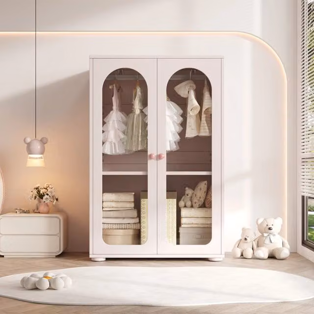 Armadio con Ante ¨C Minimal ¨C Rosa, 80x50x120 cm