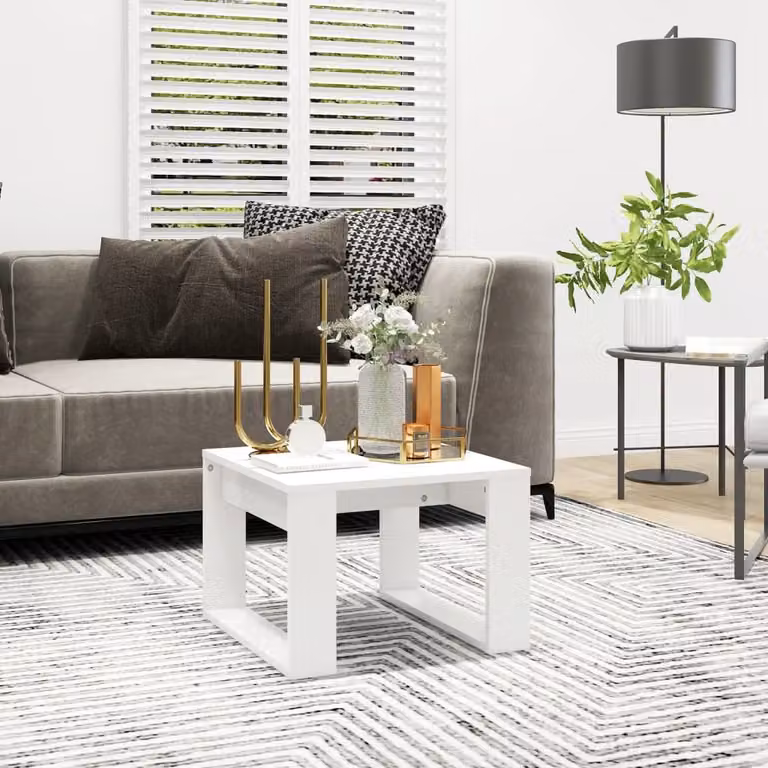 Maison Exclusive - Tavolino bianco 50x50x35 cm Materiale ligneo