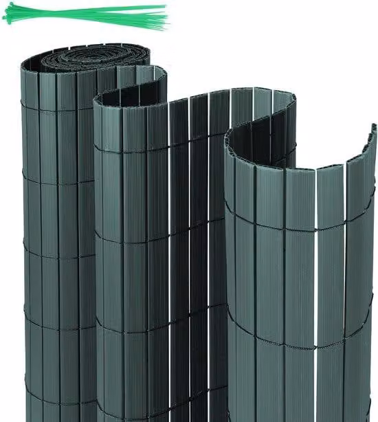 Pannello divisorio in PVC, forma a V, recinzione per giardino e parete divisoria per balcone, resistente agli agenti atmosferici, resistente ai raggi UV, colore verde, dimensioni 0,8 x 3 metri