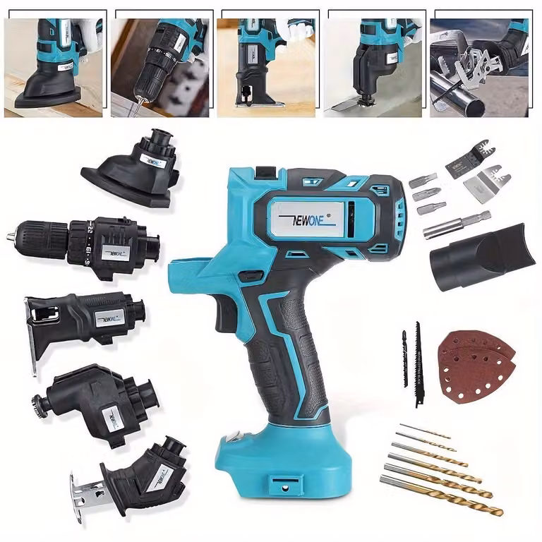 Set di utensili multifunzione a batteria 5-in-1: trapano, sega e levigatrice, con motore brushless da 20V