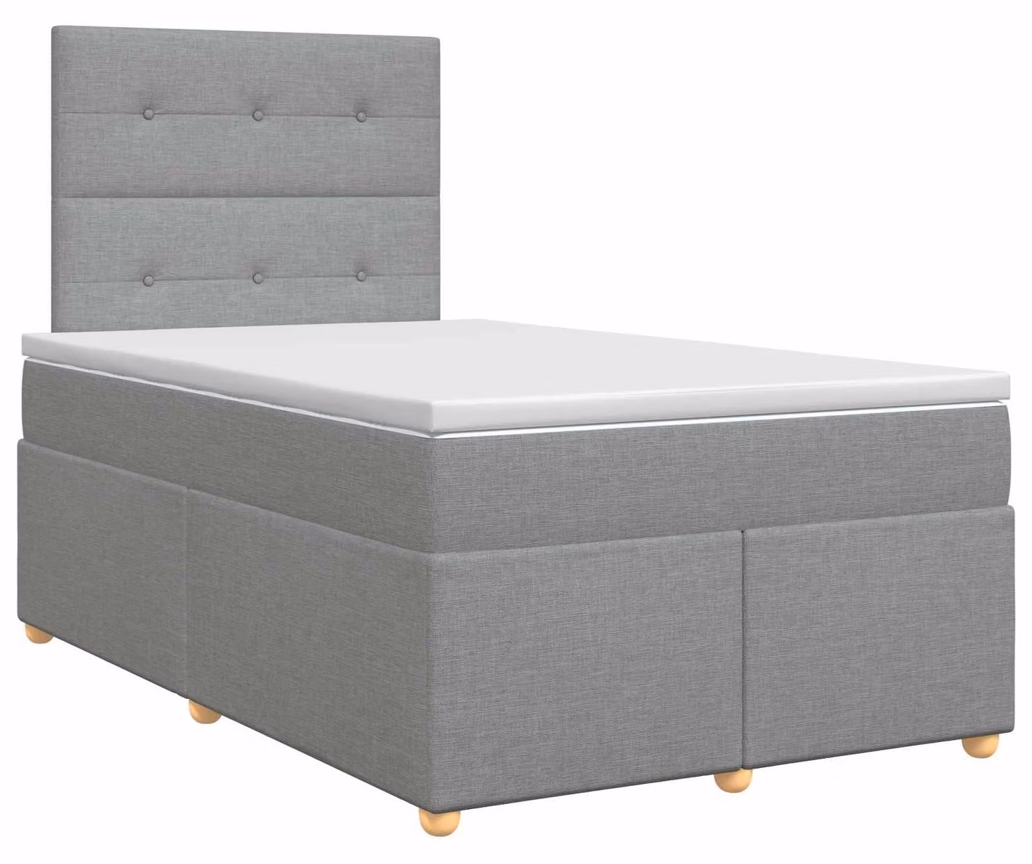 Letto a molle con materasso grigio chiaro 120 x 200 cm in tessuto