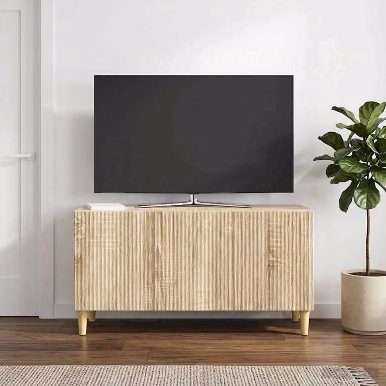 Mobile TV vidaXL in legno ingegnerizzato Rovere Sonoma, L 99 x P 34,5 x H 50 cm