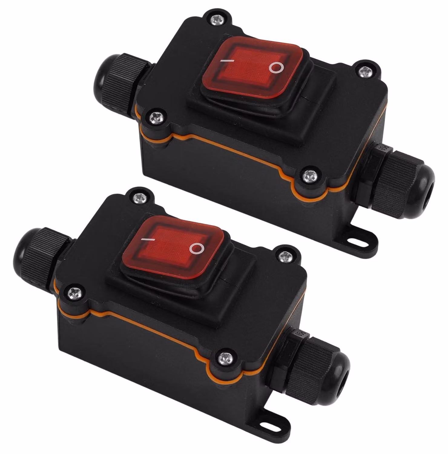 Confezione da 2 interruttori a levetta impermeabili, grado di protezione IP65, 230V, 30A, contatto DPST