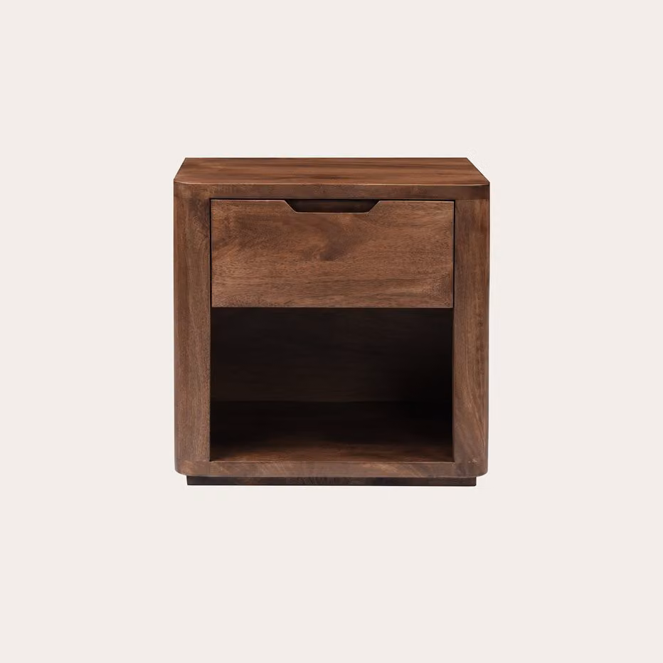 Comodino Syra Banak in legno massello di mango marrone moderno – 2