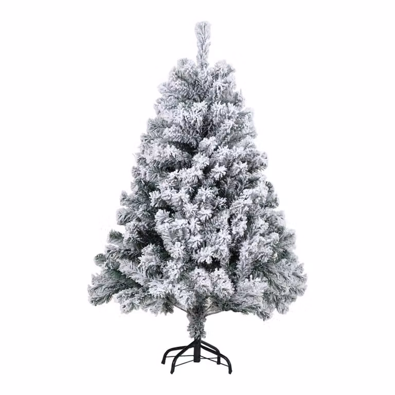 Jopassy 120cm albero di Natale artificiale con fiocchi di neve bianchi abete per decorazioni natalizie, (Ø circa 80 cm) con 340 punte e sistema di piegatura a montaggio rapido