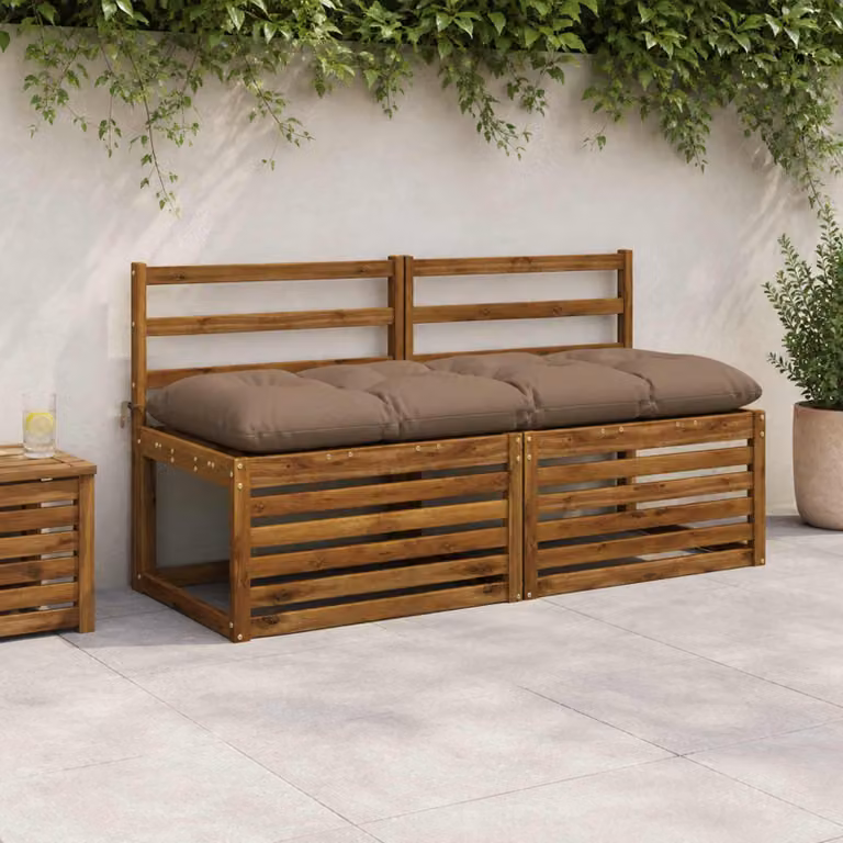 vidaXL Cuscino per panchina VIANEN 100% Poliestere Tortora