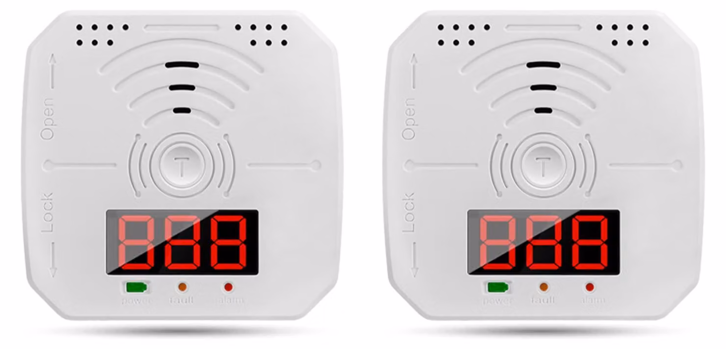 2 confezioni di rilevatori di monossido di carbonio, rilevatore portatile di CO con display digitale LCD, allarme acustico e luminoso per casa, cucina, ristorante, hotel, ufficio, alimentato a batterie – batterie NON incluse nella confezione