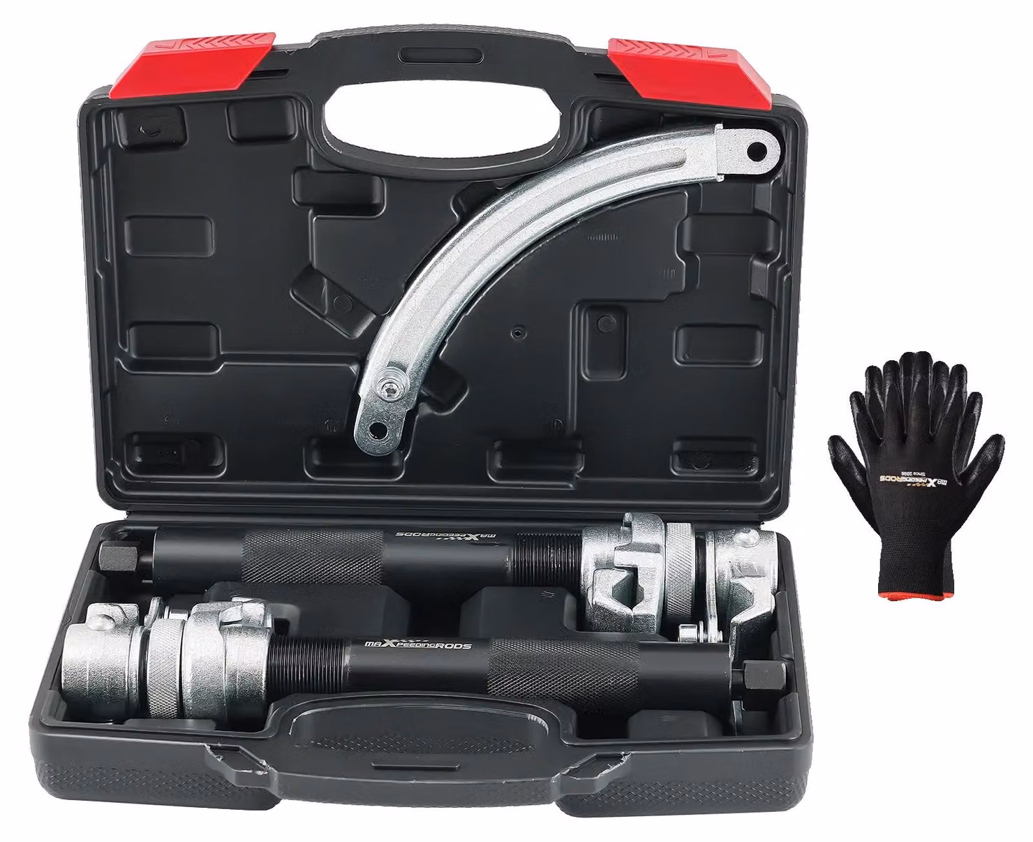 Kit compressore per molle, regolabile da 8,6 a 12,2 pollici, realizzato in acciaio ad alta resistenza, compatibile con diversi tipi di ammortizzatori, progettato per una compressione efficace delle molle, conforme agli standard di sicurezza per utensili