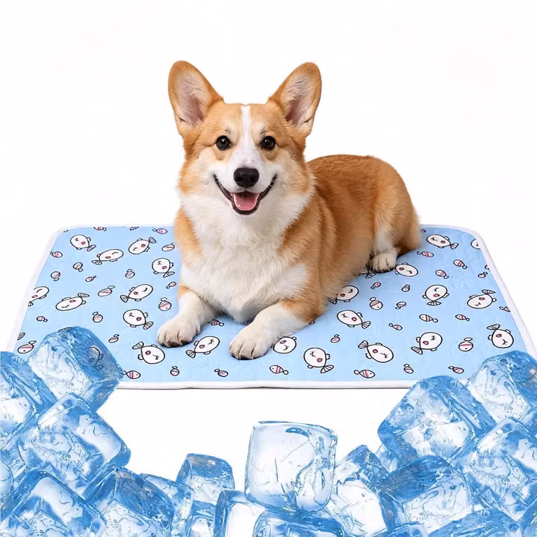 Tappetino refrigerante per cani e gatti, auto-raffreddante, non tossico, lavabile, 50x70 cm, colore blu