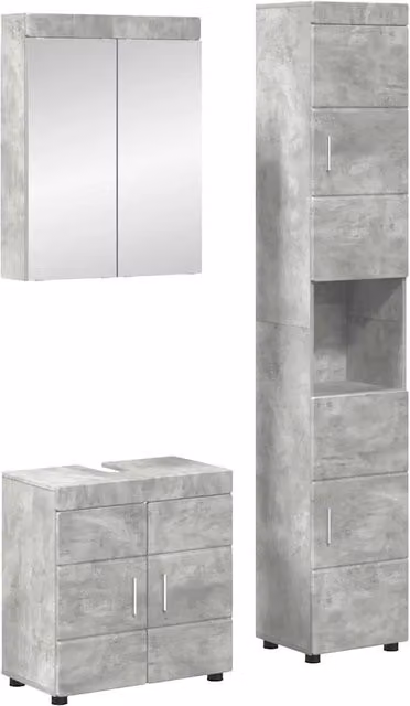 Set di mobili per il bagno TULUM 3 pz Grigio cemento 3398037