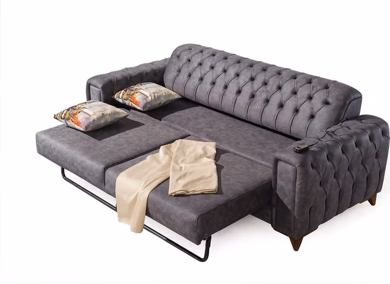 Dreisitzer Sofa 3 Sitzer Sofa Sofas Sessel Stoff Couch Möbel Textil Farbe Grau