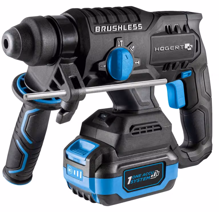 Trapano avvitatore Boorhamer - 18 V, 4,0 Ah. Funzione martello - 2,0 J. Energia d'impatto. Colore: blu