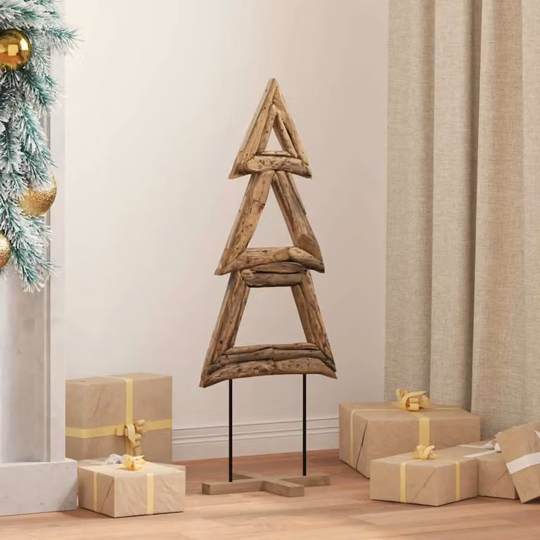 Albero di Natale vidaXL in legno di teak marrone, Altezza: 90 cm