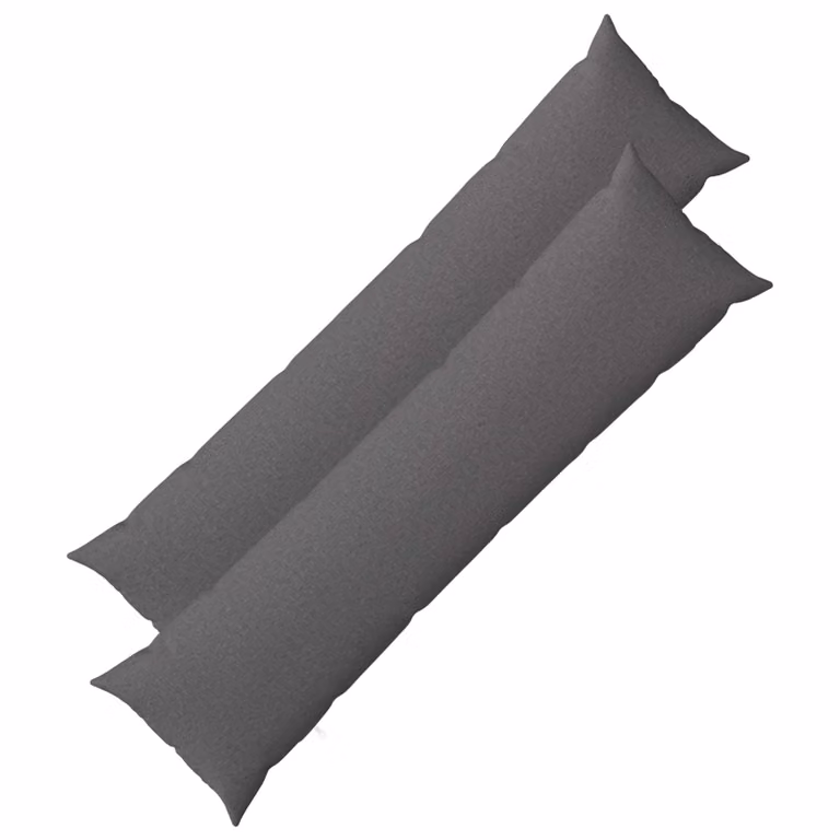 Set di 2 federe vidaXL HEERLEN grigio, tessuto lavabile in poliestere, L 145 x L 40 cm