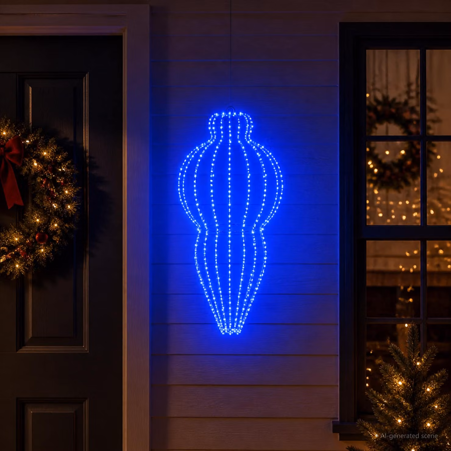 vidaXL Luce a punta di Natale 320 LED Blu Ø 40 x 75 cm